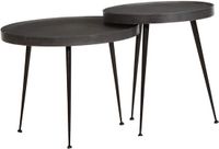 vidaXL Salontafel - Set van 2 - Zwart - Bewerkt Hout