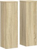 vidaXL Plantenstandaards - 2 stuks - 17x17x60 cm - Bewerkt Hout - Sonoma Eiken