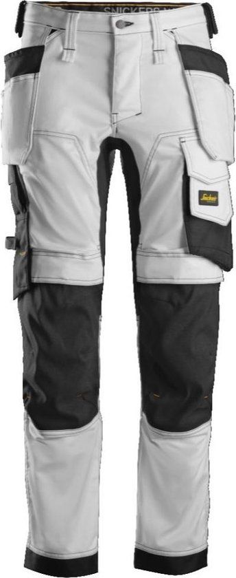 Snickers AllroundWork Stretch Werkbroek Holsterzakken 6241 - Wit/Zwart - Maat 54