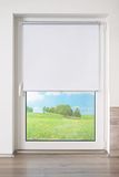 K-home Springrolgordijn/touw in het midden met moderne structuur stof wit, 45 cm x 150 cm (B x L)