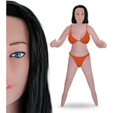 Poupée gonflable réaliste brune vibrante visage 3D