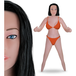 Poupée gonflable réaliste brune vibrante visage 3D