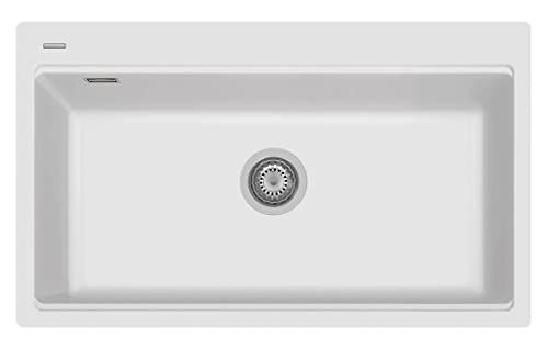 PLADOS LX8610 wastafel kwarts inbouwspoelbak - melkwit