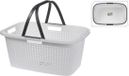 Merkloos 2x Witte wasmanden met handvatten 60 cm - Draagwasmanden - 35 liter