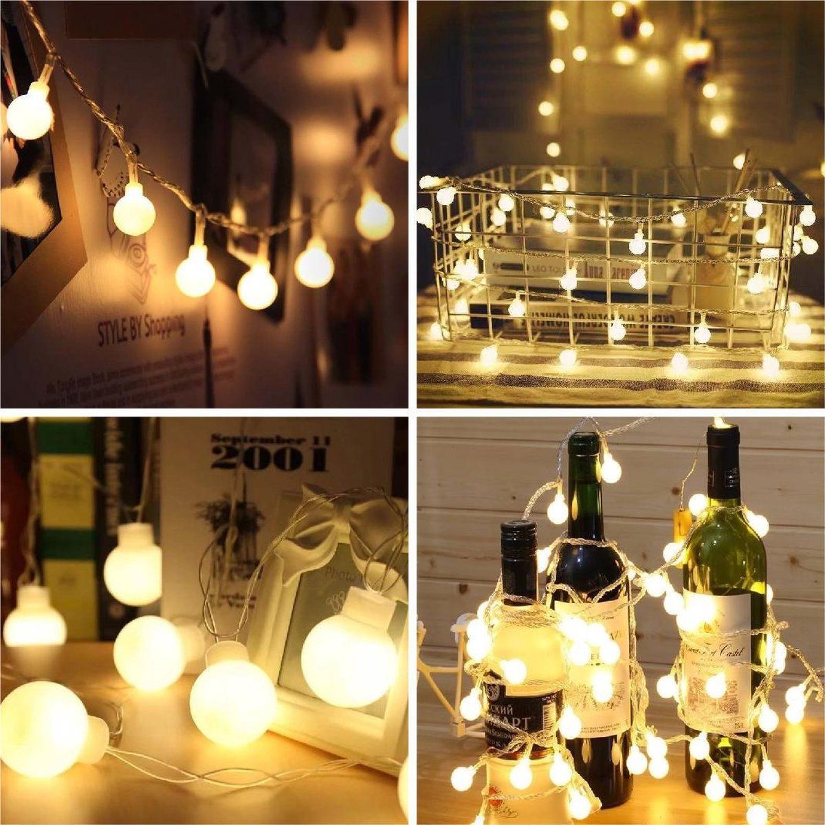 Barbil Tuinverlichting - Cotton Ball Lights - Lichtslinger 10 Meter - 50 LED