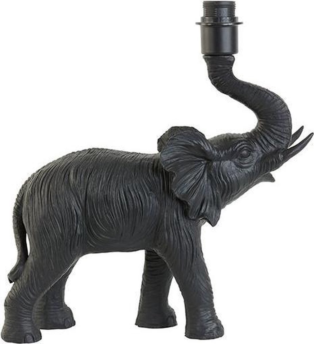 Light & Living Elephant Lampvoet 1 lichts h:40cm mat zwart ex. kap - Landelijk - -