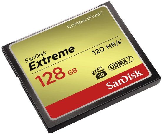 SanDisk CF Extreme 128GB CompactFlash - 120MB/s Read, 85MB/s Write