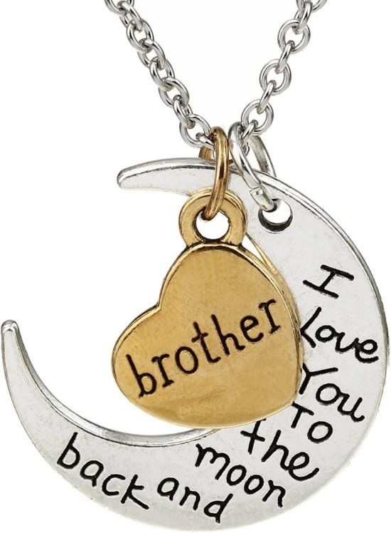 Fako Bijoux® - Ketting - Brother I Love You To The Moon And Back