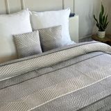 Euromat Tavira Couvre-lit double face 220x240cm Gris + taies d'oreiller