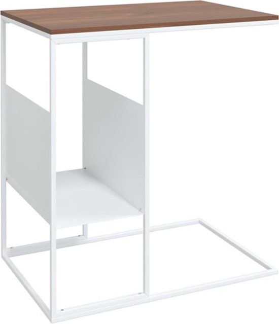 vidaXL Bijzettafel 55x36x59,5 cm Bewerkt Hout Wit
