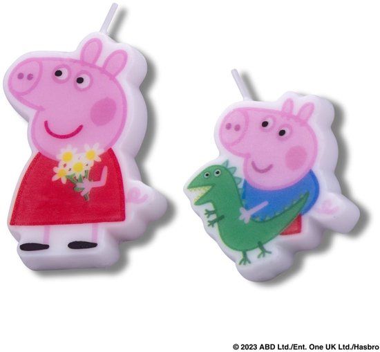 Dr. Oetker Set van 2 Peppa Pig Kaarsen voor Kinderfeestjes
