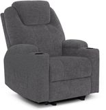 Mcombo 7061 Elektrische Relaxfauteuil – Grijs Chenille – Massage & Verwarming
