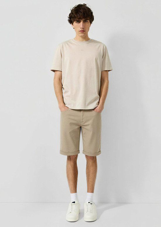 QS s.Oliver QS Bermuda JOHN regular fit katoen lichtgrijs