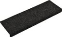 vidaXL Tapis d'escalier auto-adhésifs 15 pièces 65x21x4 cm Noir Bord rectangulaire