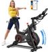 MERACH Hometrainer fiets - 16 verstelbare magnetische weerstandfitness - Bluetooth LCD-display - tablethouder - 10 kg vliegwiel - comfortabel en stil fietstrainer - tot 158 kg