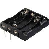 TRU COMPONENTS TC-13220588 Support de batterie Nombre de cellules : 4 AAA (crayon) Pôles de contact (L x l x H) 52 x 49 x 13 mm