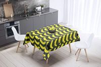 Bonamaison Tafelkleed, Anti-Mold, Sneldrogend, Waterdicht, 100% Polyester Tafellaken, Neon Geel, Rook, 140 x 140 Cm