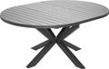 Palma Table de jardin extensible - ronde en aluminium anthracite Ø145/199 x H75 cm - 8 à 10 personnes