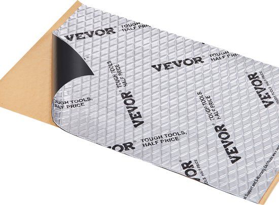 VEVOR Set Van 34 Auto-Isolatiematten 3,3m² Ontdreuningsmat 248,9x398,8mm Voertuigisolatie 80mil (2mm) Dikte Aluminiumfolie Geluidsisolatiemat Hittebestendige Geluidsisolatie Akoestische Isolatie Geluidsisolatie
