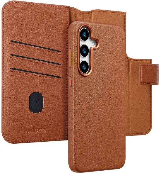 Accezz Leather Bookcase 2-in-1 met MagSafe voor de Samsung Galaxy S25 Plus - Sienna Brown