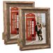 PETAFLOP Rustieke fotolijst 15 x 20 cm set van 2, wand- en tafelfotolijst, bruin