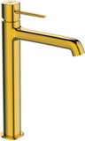 Laveo BADLAND Wastafelmengkraan, glanzend goud, met click-clack bediening, voor badkamer