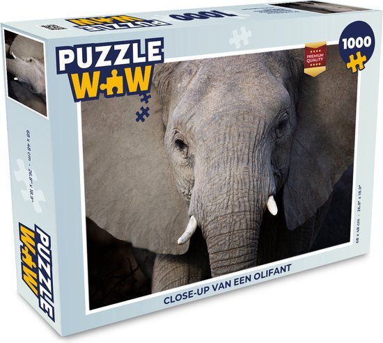 MuchoWow Puzzel Close-up van een olifant - Legpuzzel - Puzzel 1000 stukjes volwassenen