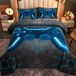 Literie, bleu, queen size, microfibre
