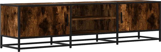 vidaXL Tv-meubel 160x35x41 cm bewerkt hout metaal gerookt eikenkleur