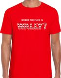 Bellatio Decorations Where the fuck is Wally verkleed t-shirt rood voor heren - carnaval / feest shirt kleding XXL
