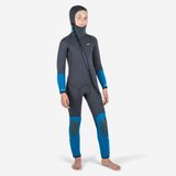 Tribord Combinaison de plongée enfant néoprène 5,5 mm - SCD 500 gris et bleu