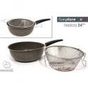 Privilege Frituurpan met mand, 24cm, Greystone