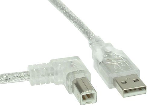 Inline 0.5m USB 2.0 AM/BM - Transparant