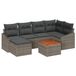 vidaXL Tuinbank Set 7-delig Grijs Polyrattan
