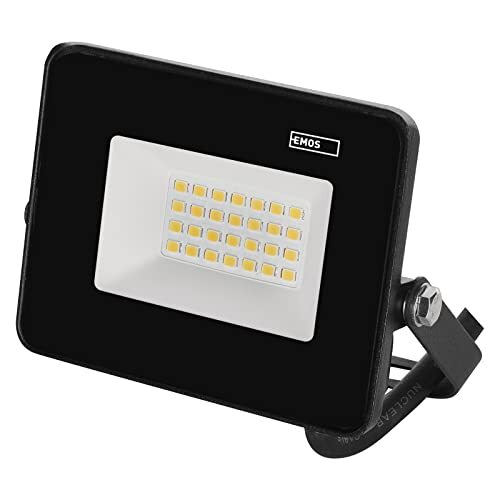 Emos LED-spot SIMPO 20,5 W, IP65 waterdichte schijnwerper voor vochtige ruimtes of buiten, superhelder 1800 lm, neutraal wit 4000 K, levensduur 20.000 uur, incl. 20 cm aansluitkabel