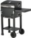 Lund Charcoal Grill Deluxe Houtskoolbarbecue met Deksel - 39,5 x 29,5 cm - Verstelbaar Grillrooster - Ingebouwde Thermometer, Warmhoudrek & Wielen - Zwart