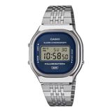 Casio Collection Vintage A140WE-2AEF Horloge - Staal - Zilverkleurig - Blauwe Wijzerplaat