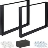Merkloos Relaxdays Tafelonderstel - 100 x 72 cm - 2 stuks - Metaal - Industrieel - Zwart