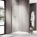 FortiFura Galeria Inloopdouche - 90x200cm - Afgeronde Glaswand - Links - Ribbel Glas - Wandarm - Hoogglans Chroom