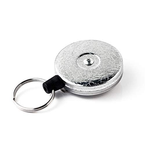 KEY-BAK Original SD Retractable Key Chain, 36" Cord, Chrome Front, Steel Belt Clip