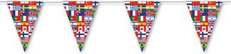 Merkloos / Sans marque Bol Landen thema vlaggenlijn feestslinger - internationale vlaggen - 350 cm