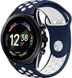 Strap-it Siliconen sport bandje - blauw/wit