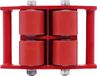 Rouleau de déplacement de machine - Châssis de transport - Capacité de charge 6 tonnes - Pivotant à 360° - Roues en polyuréthane - Compact - Poids 15 kg - Rouge