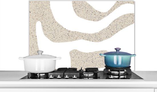 KitchenYeah Spatscherm keuken - Glitter - Design - Abstract - Terrazzo - 90x60 cm - Aluminium