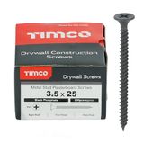 TIMCO PH2 Philips Gipsplaten Schroeven - 3,5 x 25 - Grijs - Doos van 200