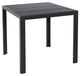 Table de jardin - Carré, 75x75x72 cm - Aluminium résistant aux intempéries - Plateau aspect bois - 4 personnes - Pour balcon et terrasse