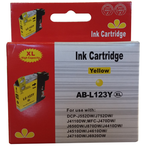 Huismerk Brother LC 123 Y inktcartridge Geel Cartridge