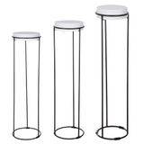 GILDE Leila decoratieve zuil, 3-delige set, van ijzer, gepoedercoat, wit, hoogte 101 cm x diameter 27 cm, bloemenzuil