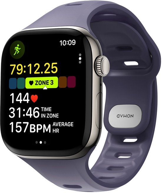Nomad Tempo Watchband 40-42 mm – Duurzaam FKM-rubber – Waterdicht voor dagelijks gebruik en workouts – Veilige pin-en-tuck sluiting - Paars