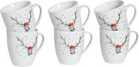 Porselein - Diner set - Tafeldecoratie - Feestelijk servies - Kersttafel - Servies set blanc et rouge - Diner servies